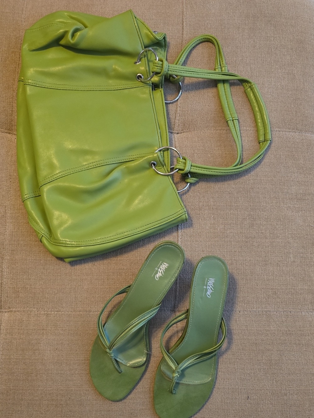 Green Strappy Sandals & Bag